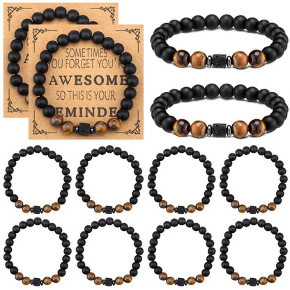 Landical 12 Sets Inspirational Bracelets Bulk for Men Women Sometimes You Forget You're Awesome Bracelets(Round)
