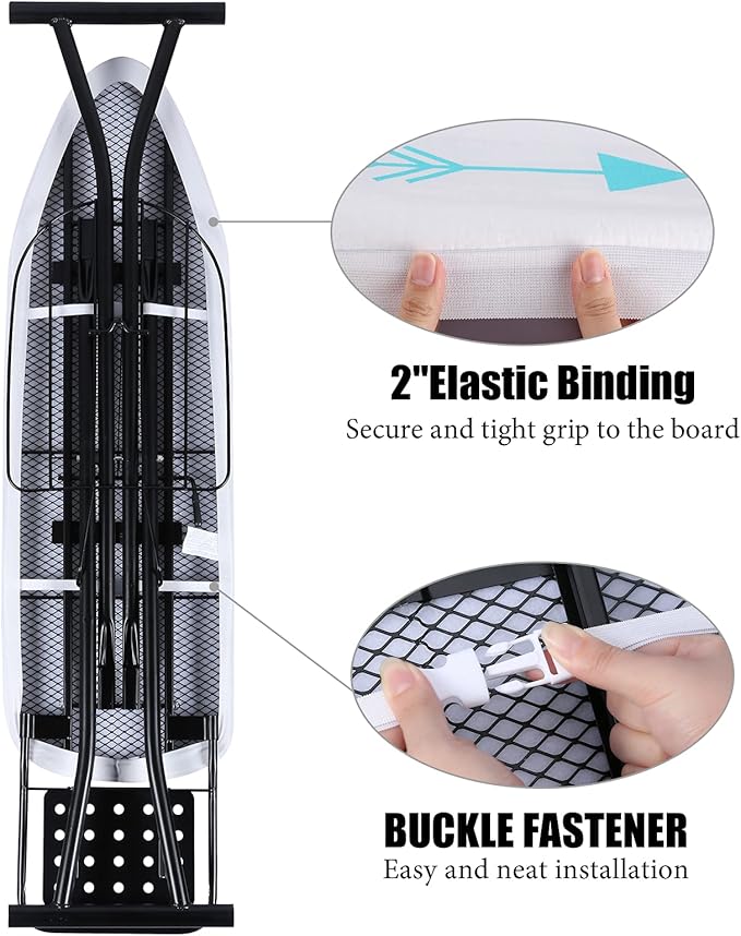 BNDX Ironing Board Cover, Stain Resistant & Durable Scorch, 2 Click Buckles