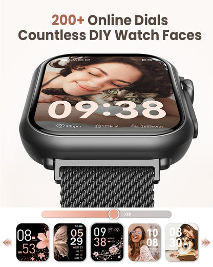 Smart Watches for Women Men, 1.83" HD Smart Watch for Android iPhone with Calls/Messages/Notifications, Sleep/Heart Rate/SpO2/Blood Pressure Monitor, 110+ Sports Modes Fitness Watch, 1000mAh Battery
