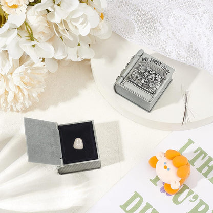FINGERINSPIRE 2Pcs My First Curl and My First Tooth Keepsake Box Antique Silver Tooth Collection Organizer Holder My First Curl and Tooth Keepsake Box Set for Kids to Keep The Childhood Memory