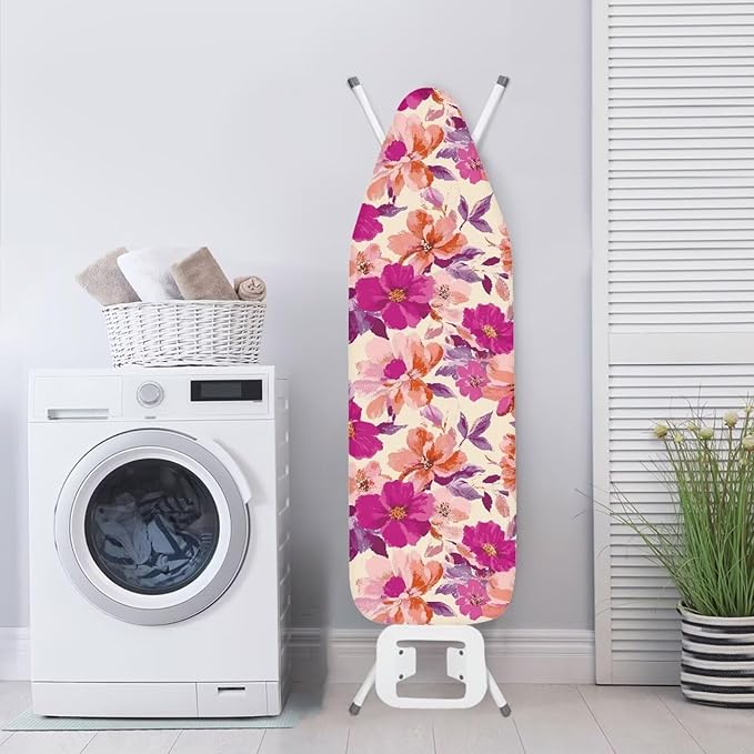 Floral Painting Ironing Board Cover Elastic Edge Heavy Duty Iron Pad Covers