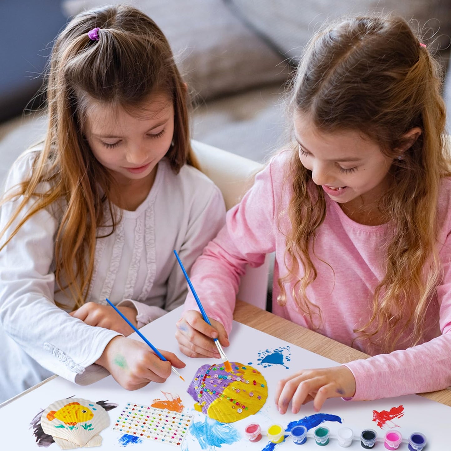 Eleanore's Diary Kids Sea Shell Painting Kit, Arts & Crafts Painting Gifts for Boys Girls, DIY Creative Craft Activities Toys for Age 5 6 7 8 9 10 11 12 Year Old, Birthday Easter Rainy Day Gifts