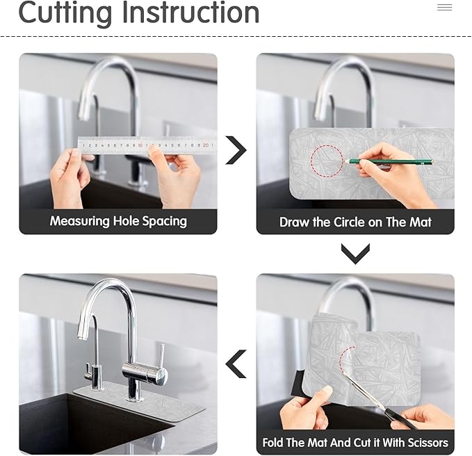Kitchen Sink Splash Guard 1 PC 14.7 Inch Sink Faucet Mat Splash Guard