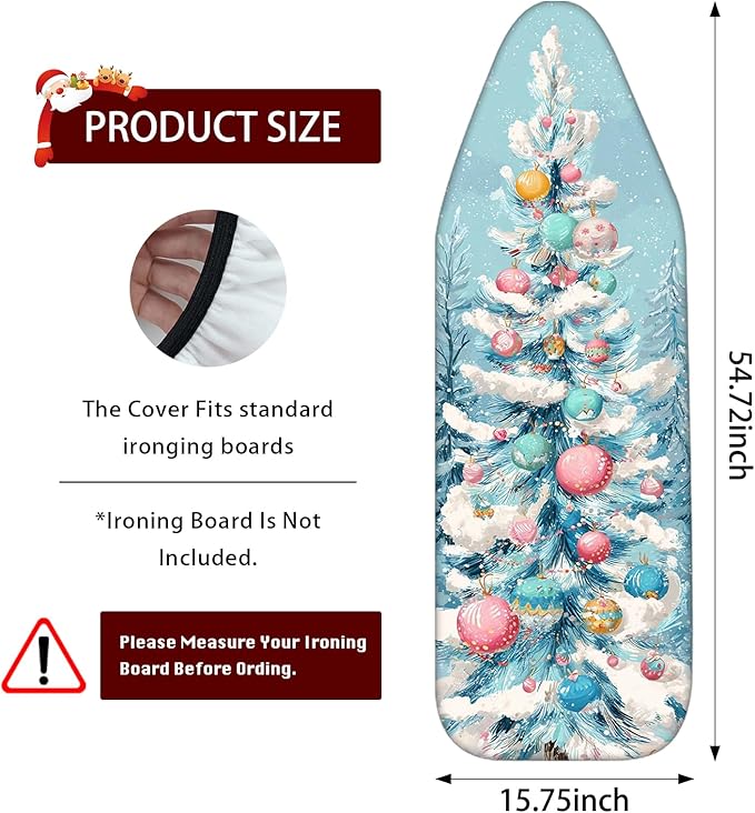 Nuxovilar Ironing Board Covers Snowy Winter Tree Pattern Polyester 15x54 Inches