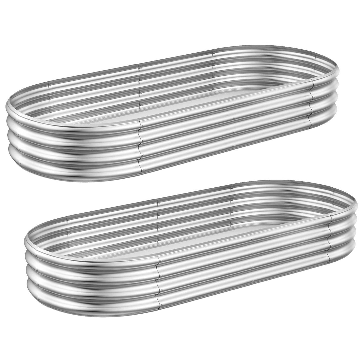 2-Pack Metal Raised Garden Bed, 4x2x1ft Galvanized Planter Box for Outdoor Vegetables & Flowers, Corrosion-Resistant Raised Garden Beds Outdoor with Open-Bottom Design, Lead-Free Herb Garden Planter