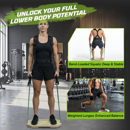 Belt Squat Harness Vest for Resistance Bands, Adjustable Squat Vest with Padded Shoulder Support,Lower Body Leg Day Equipment for Glutes & Quads，Home Gym Training