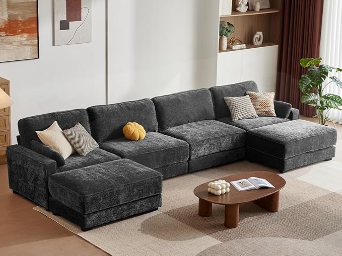 Vipbear 160" Oversized Modular Sectional Sofa, U Shaped Couch Set