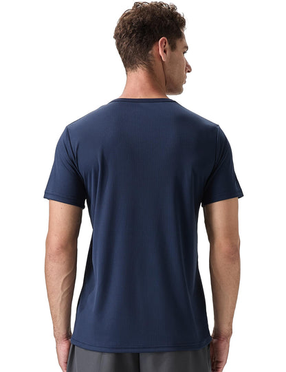 ALLTHRO Men's 2 Pack Lightweight Crew Neck Athletic Running Short Sleeve T-Shirts Breathable Gym Workout Tee Shirts for Men Black/Navy,X-Large