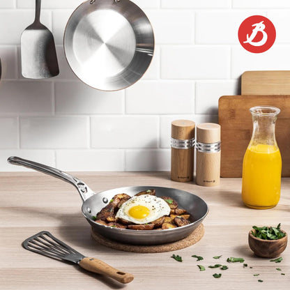 de Buyer MINERAL B Pro Carbon Steel Fry Pan - 11” Diameter, 8.3” Cooking Surface - Ideal for Searing, Sauteing & Reheating - Naturally Non-Stick Finish - Made in France
