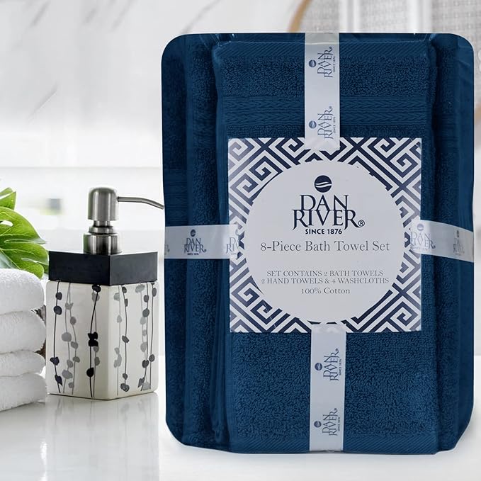 DAN RIVER 8 PC Luxury Bath Towels