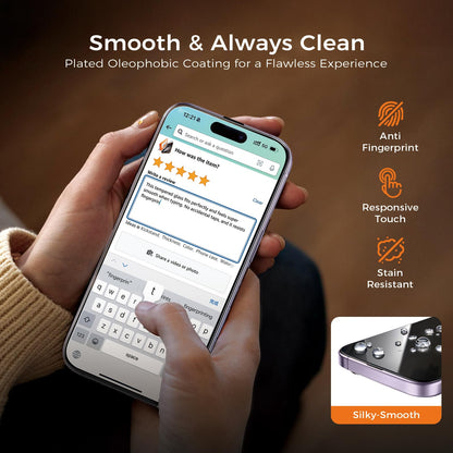 NeverBreak 9H+ Hardness for iPhone 17 Pro Max Screen Protector 12FT Military Grade Protection (Scratch, Shatter, Drop Resistance) Tempered Glass Full Edge Coverage 6.9", 2 Pack with De-Bubble Card