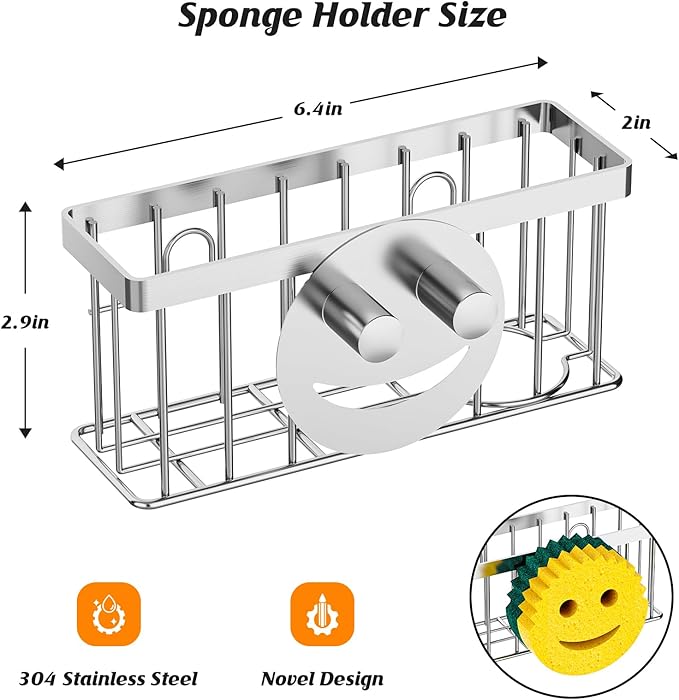 Sponge Holder Smiley Face, Sink Caddy