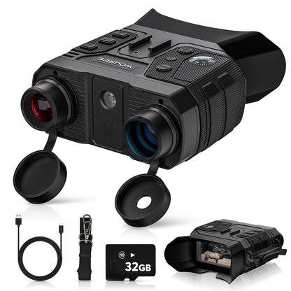 WOGREE Night Vision Goggles, 4K Night Vision Binoculars for Adults, 36MP Photo, 5000mAh Rechargeable Battery, 1300FT Range, 8X Digital Zoom, Infrared Vision, 32GB SD, Flashlight & Compass for Camping