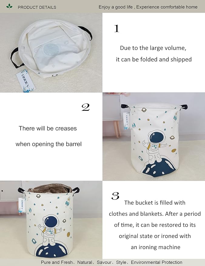 Round Fabric Storage Bin, Decorative Basket, Organizer Basket