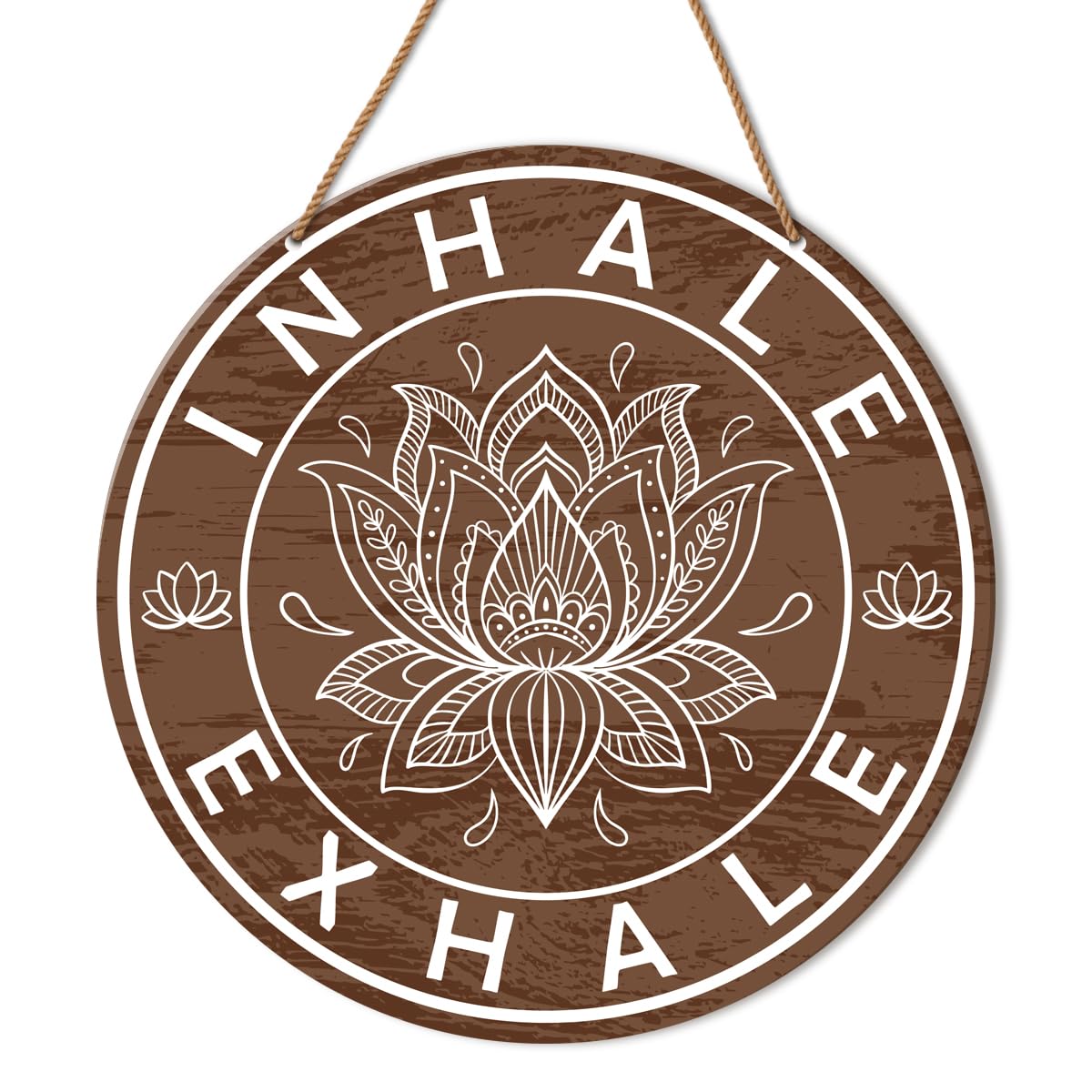 HSNBT Yoga Studio Wall Decor, Zen Den Meditation Spiritual Room Door Wooden Hanging Sign Decorations, Gifts for Yoga Lover, Inhale Exhale