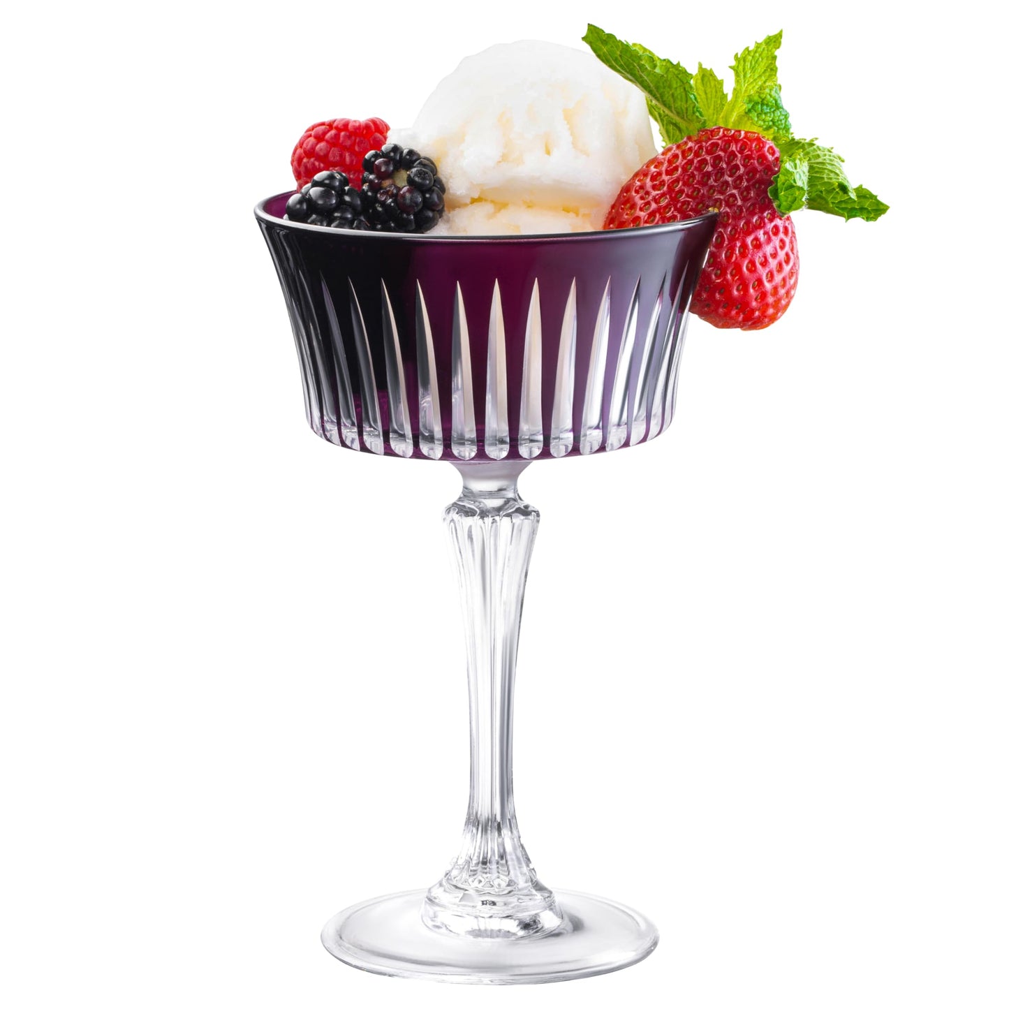 Barski Colored Champagne Coupe Glasses - Amethyst Cocktail Coupe Glass, Stemmed Martini Glassware, Can be used for Dessert, Ice Cream - Amethyst - Set of 6 - Gift Ready - 8.7 oz., Made in Europe