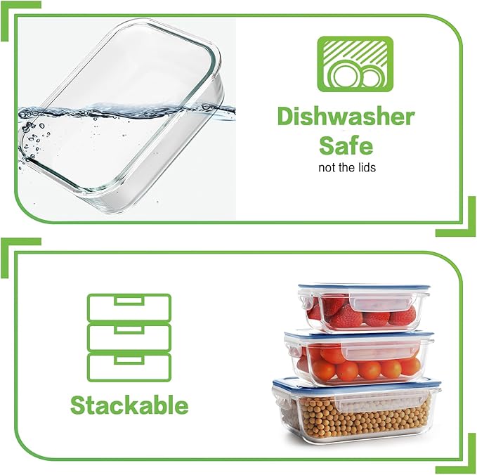 HOMBERKING Glass Food Storage Containers