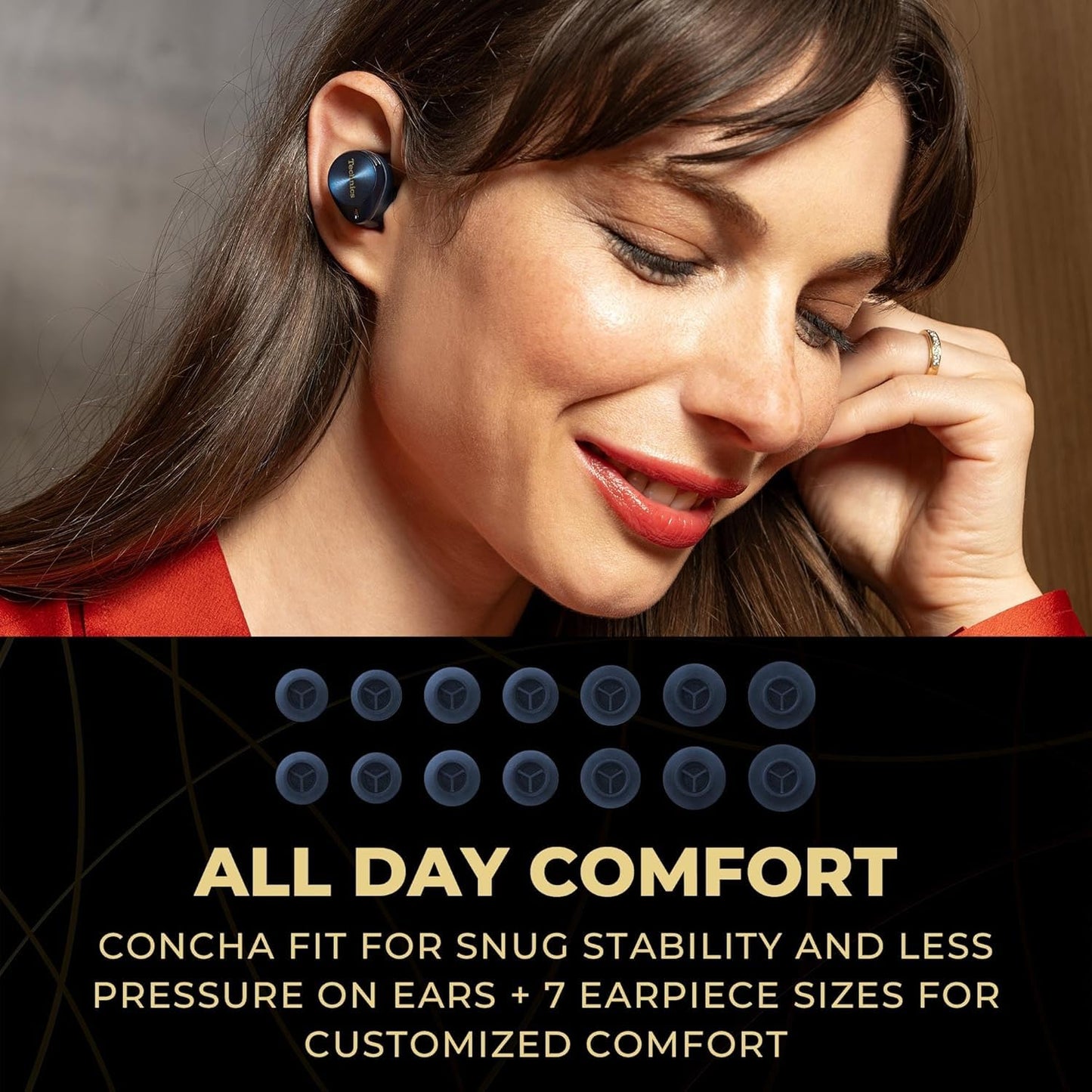Technics EAH-AZ80-A Premium Hi-Fi True Wireless Bluetooth Earbuds with Advanced Noise Cancelling - Midnight Blue