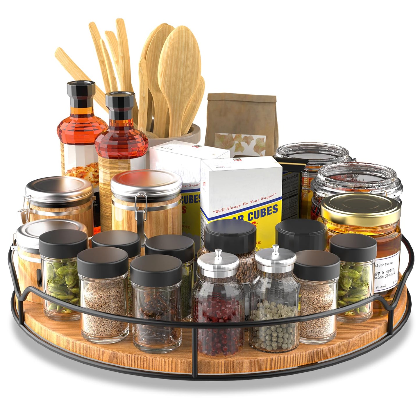 Lazy Susan Turntable Organizer for Cabinet Pantry Kitchen Countertop Computer Cupboard, 14 inch
