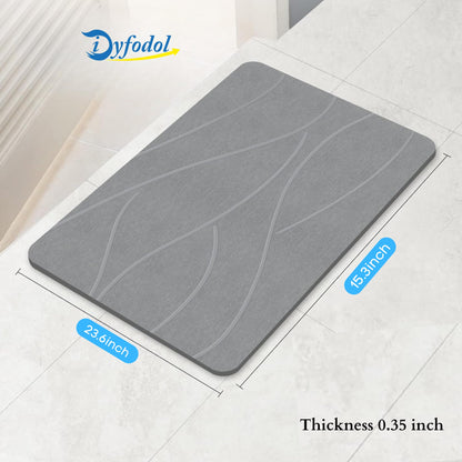 IDYFODOL Diatomite Stone Bath Mat Super Absorbent Quick Dry Easy to Clean Non Slip Versatile Mat for Bathroom, Kitchen, and More - 40x60 cm (Diatomite, Grey)