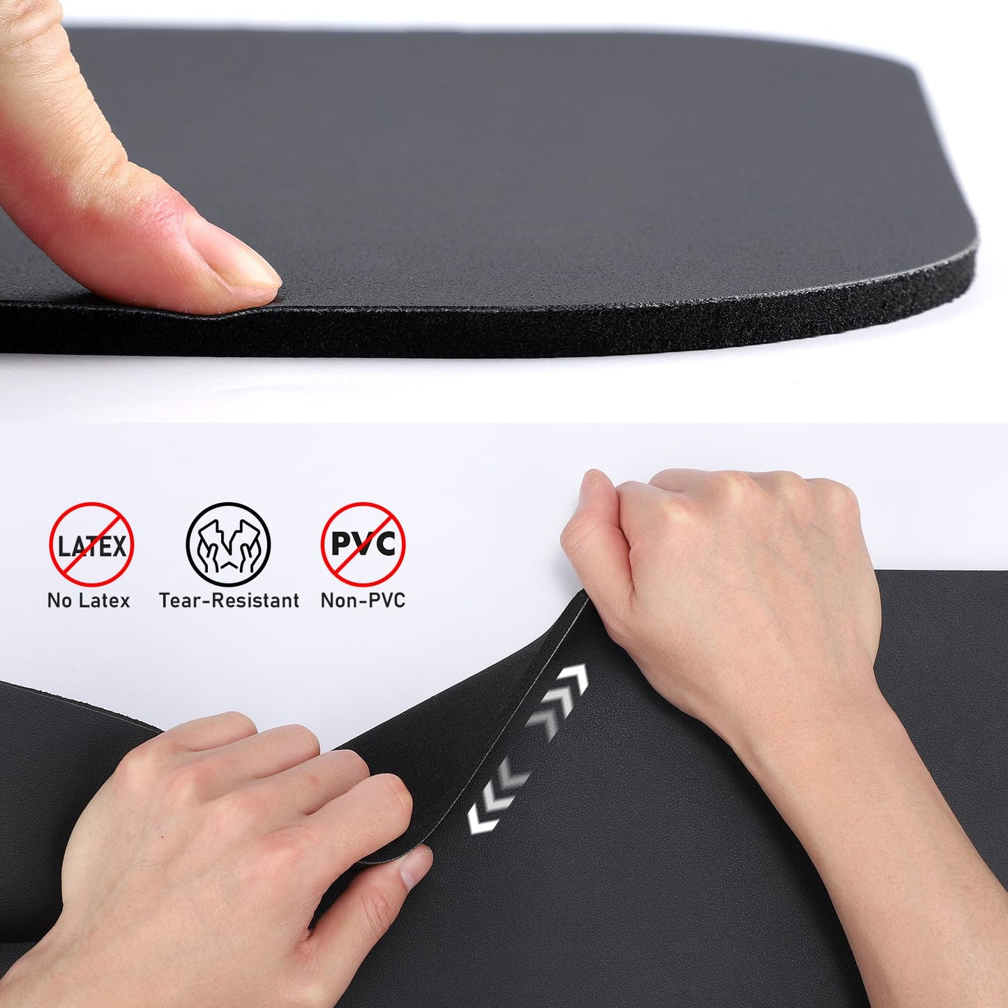 TOBWOLF 2PCS Vibration Absorbing Exercise Bike Mat, 6MM Thickened to Protect Hardwood & Carpet Floors for Peloton Bike, Rowing Machine, Noise Reduction Exercise Equipment Mat for Home Gym Use