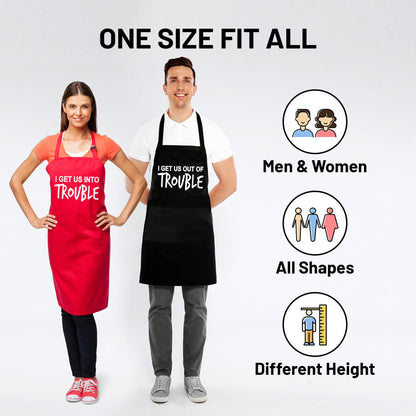 Witty Enterprise Funny Couple Aprons - Gift Ideas For Her Him - His and Her Aprons - Matching Kitchen Aprons - Couples Gifts - Birthday, Wedding, Engagement & Bridal Shower for Women and Men