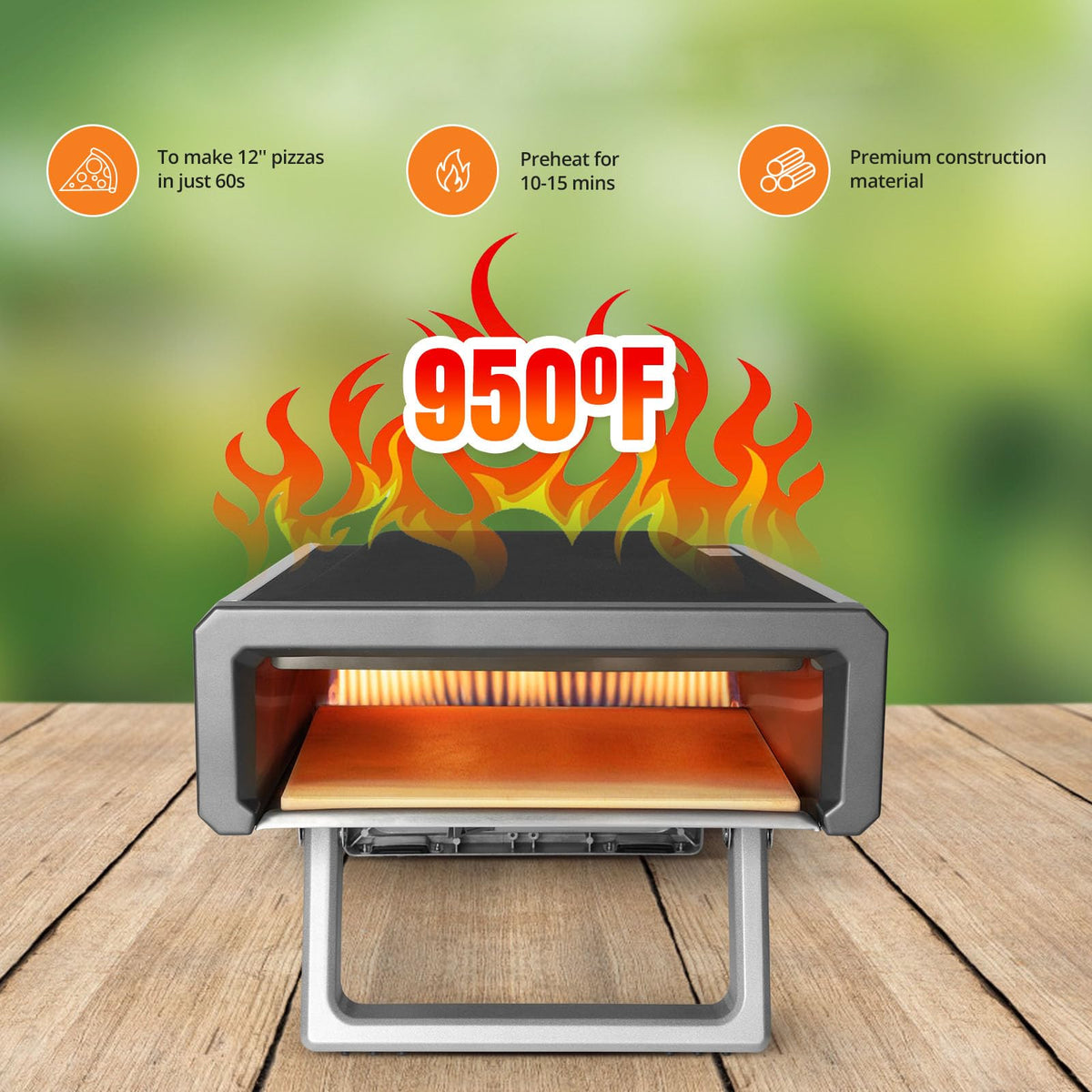 Garvee Pizza Oven Outdoor Gas Propane Portable Pizza Ovens, 12" Stainless Steel for Outside Backyard Kitchen Camp With Accessories Kit
