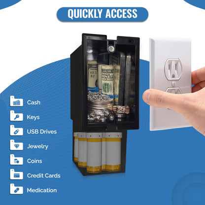 Wall Outlet Safe and Electrical Outlet Hidden Wall Safe, Hide in Plain Sight Key Money Jewelry Storage Cash Holder Safe Box (1)