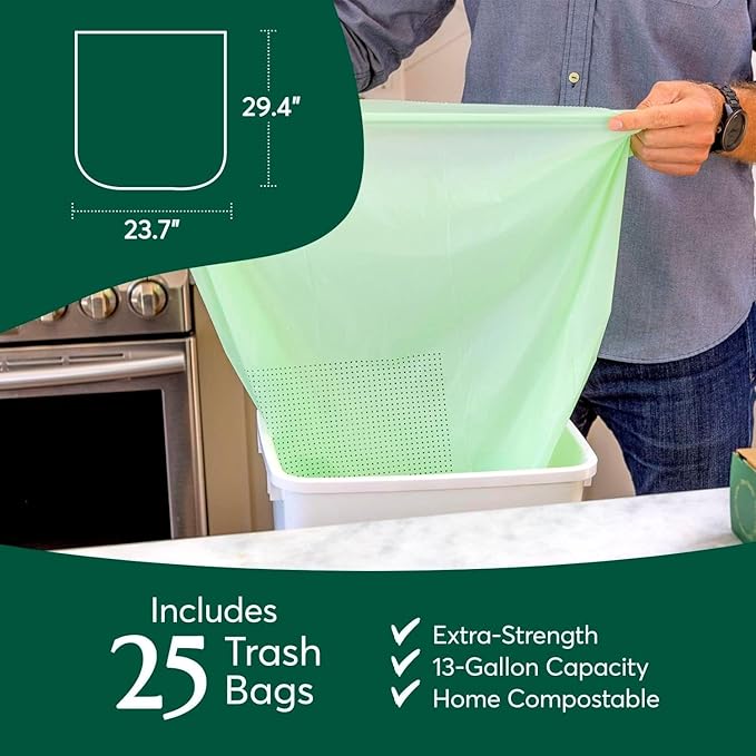 Cleanomic Compostable* 13 Gallon Trash Bags