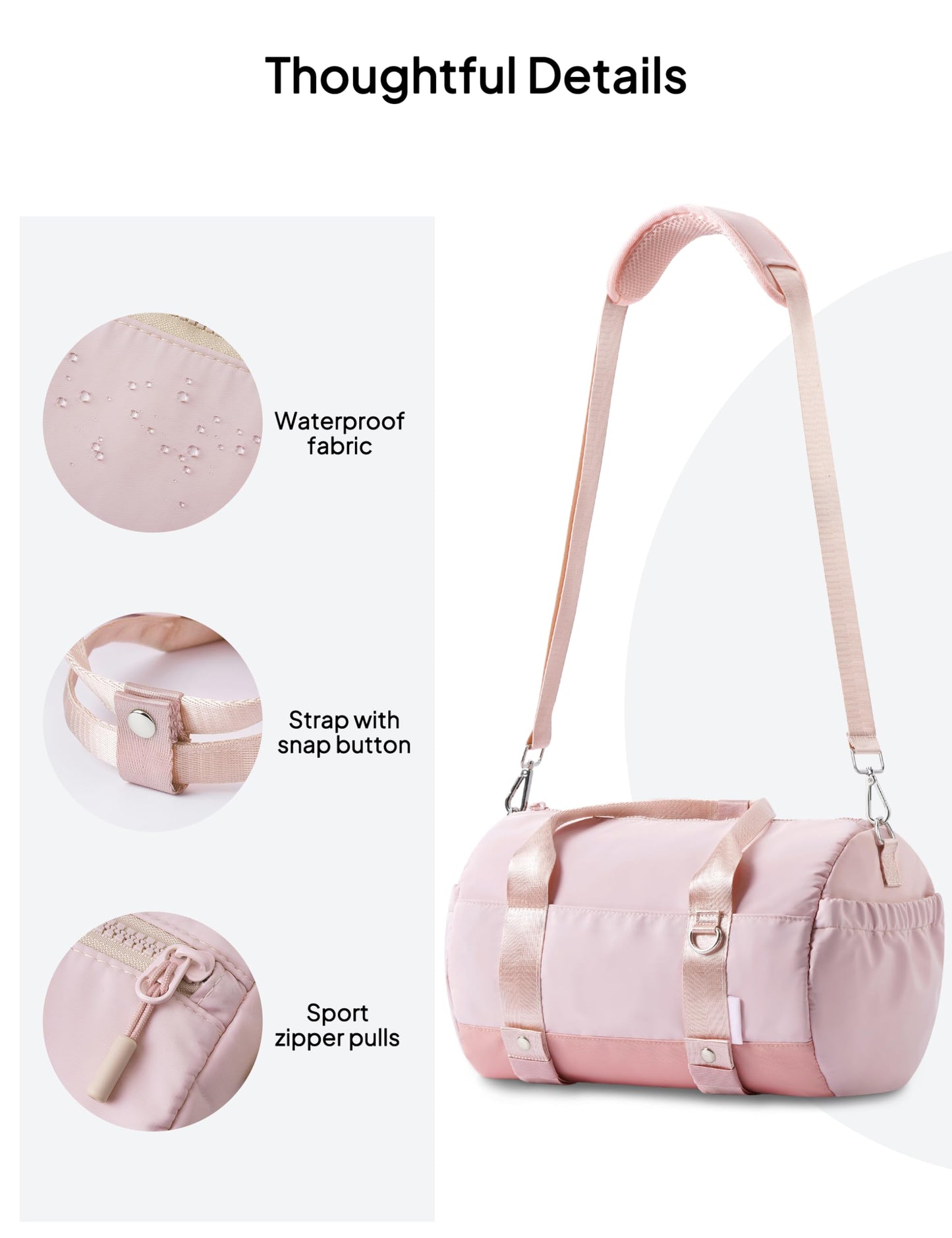 TOPEAST Small Gym Bag for Women, Mini Sports Yoga Bag with Yoga Mat Holder, Small Pink Gym Bag Overnight Weekender Duffle Handbag for Travel Dance Workout