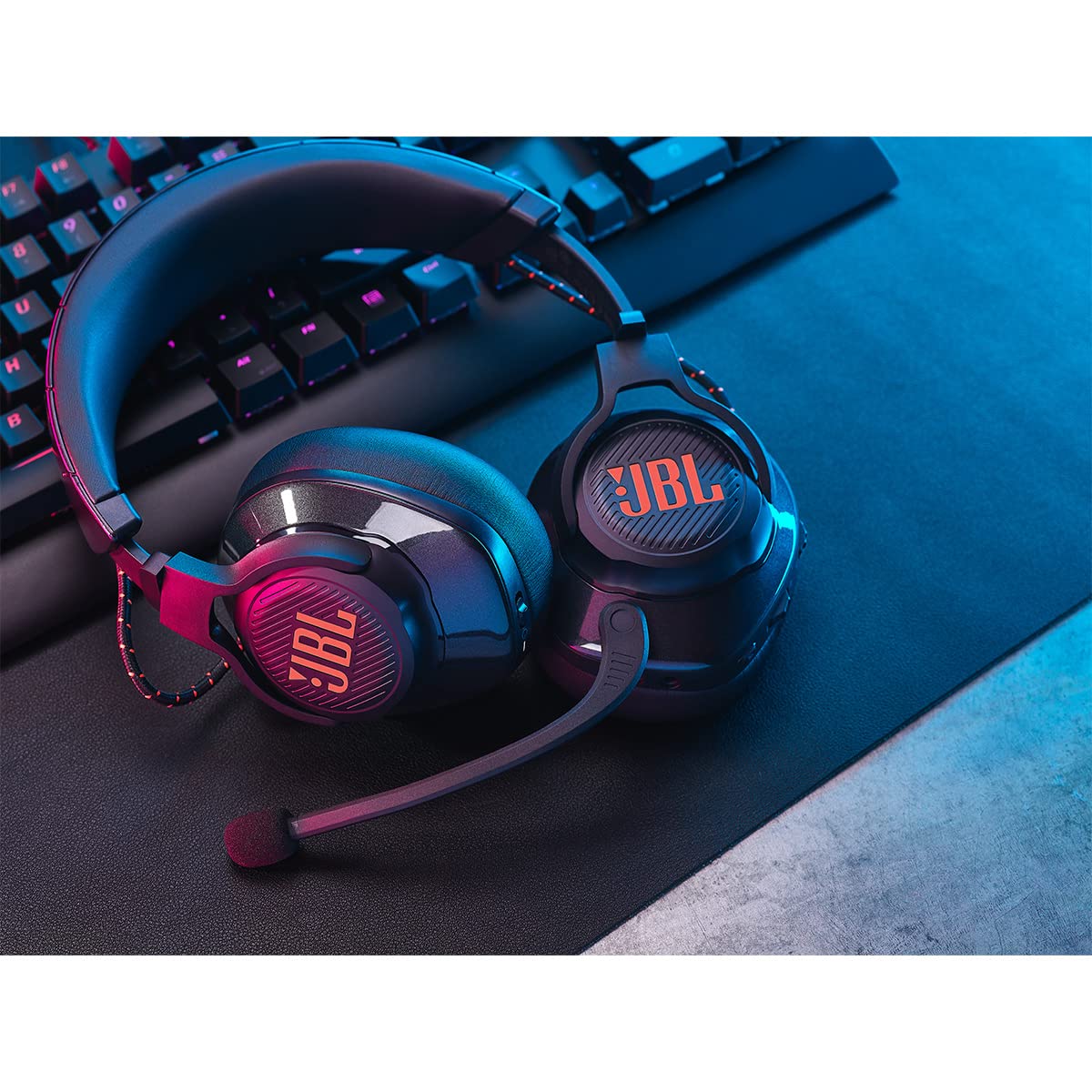 JBL Quantum 610 - Wireless Over-Ear Gaming Headset, JBL QuantumSURROUND, 2.4GHz Wireless, up to 40 Hours of Battery Life, Game-Chat dial, flip-up Boom Microphone (Black)
