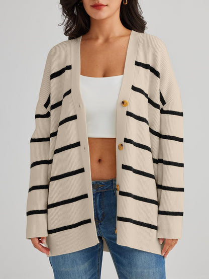 LILLUSORY Women Oversized Cardigan Sweater 2025 Fall Outfits Cloth Fashion V Neck Knit Button Front Casual Trendy Tops