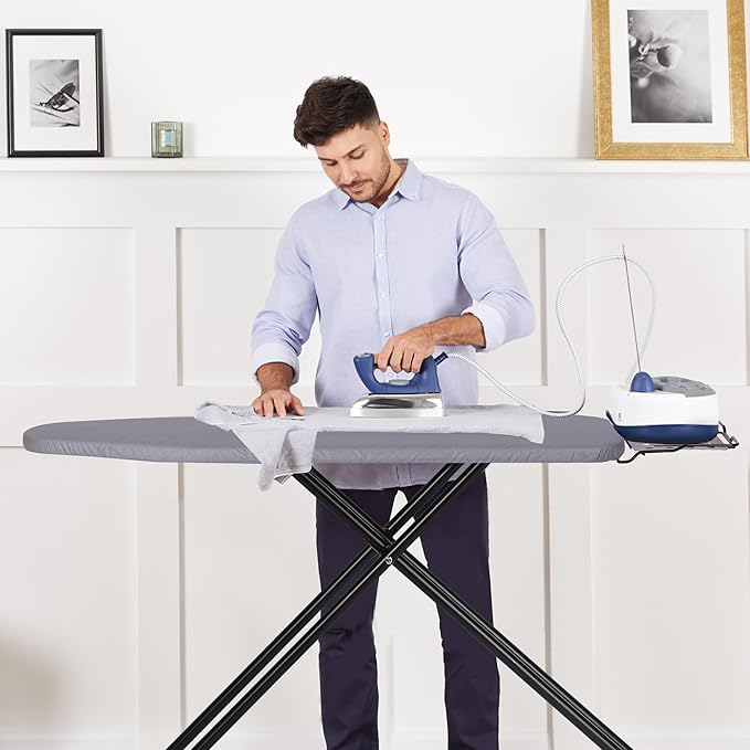 Deluxe Ironing Board with Heat Resistant Cover and Thicken Felt Pad, Heavy