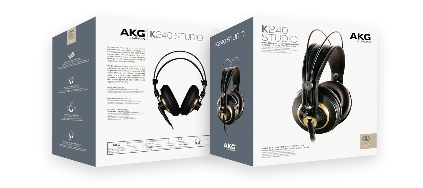 AKG Pro Audio K92 Over-Ear, Closed-Back, Critical Listening and Studio Headphones, Matte Black and Gold