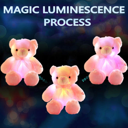 sofipal LED Teddy Bears Stuffed Animals, Cute Glow Bear Plush Toys Creative Colorful Luminous Light Up Doll Gifts for Bedroom, Kids, Baby, Valentine (Pink,18 inch)
