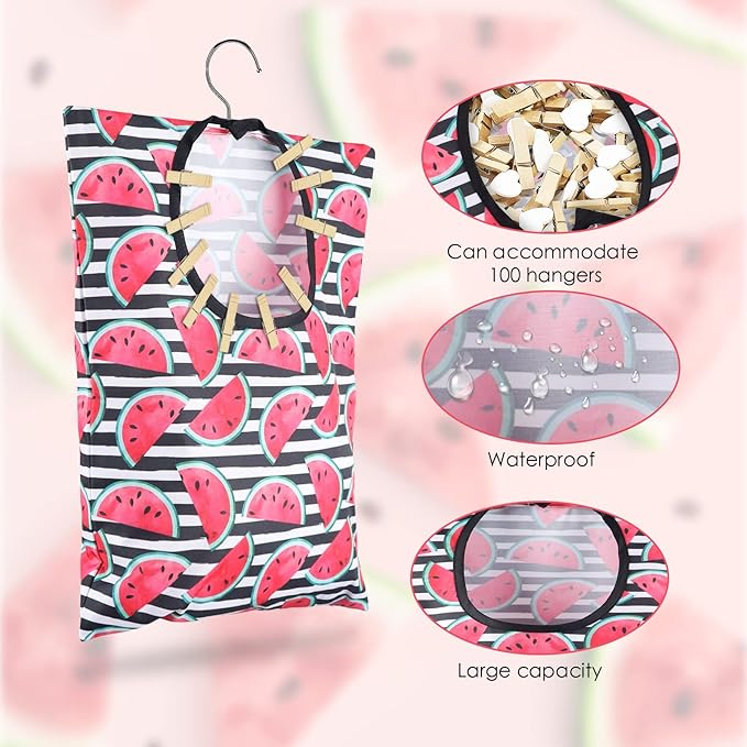 2 Pcs Watermelon Clothespin Bag