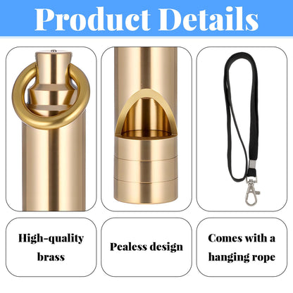 FdcZeyxior 2 PCS Brass Survival Whistle, 125 Db Loud Emergency Whistle Portable Survival Whistles with Lanyards for Pet Training Hiking Camping Coaching Outdoor Safety Accessories