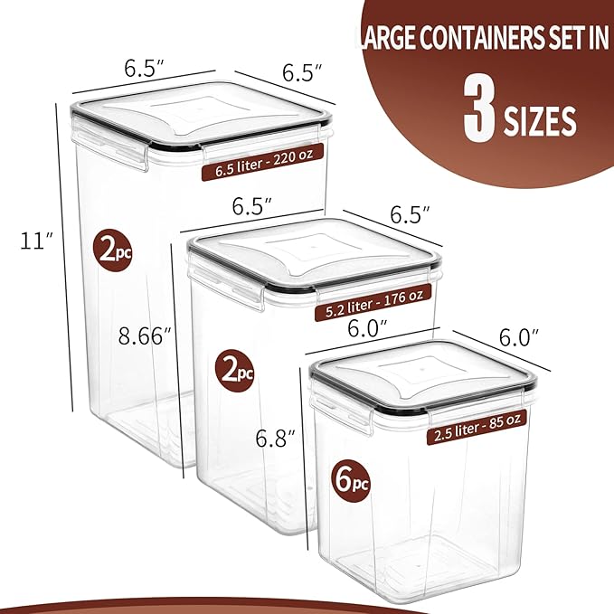 Skroam Large Airtight Food Storage Containers
