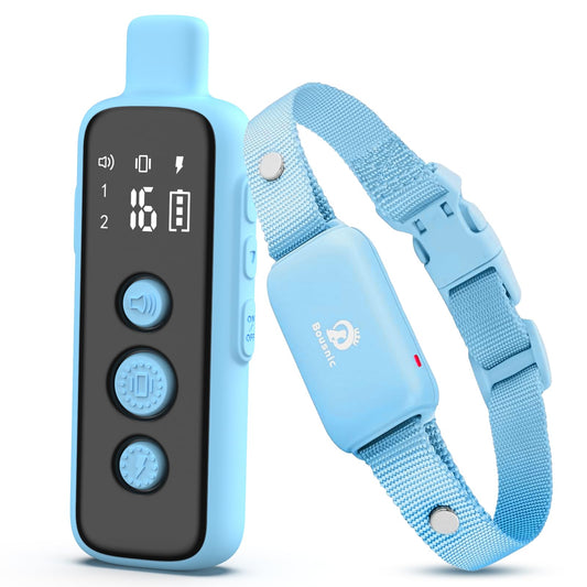 Bousnic Shock Collar for Dogs - Waterproof Rechargeable Dog Electric Training Collar with Remote for Small Medium Large Dogs with Beep, Vibration, Safe Shock Modes (8-120 Lbs) (Green)