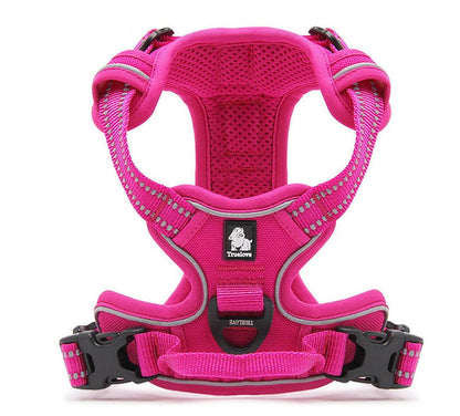 TRUE LOVE Adjustable No-Pull Dog Harness Reflective Pup Vest Harnesses Comfortable Control Brilliant Colors Truelove TLH5651(Fushcia,L)
