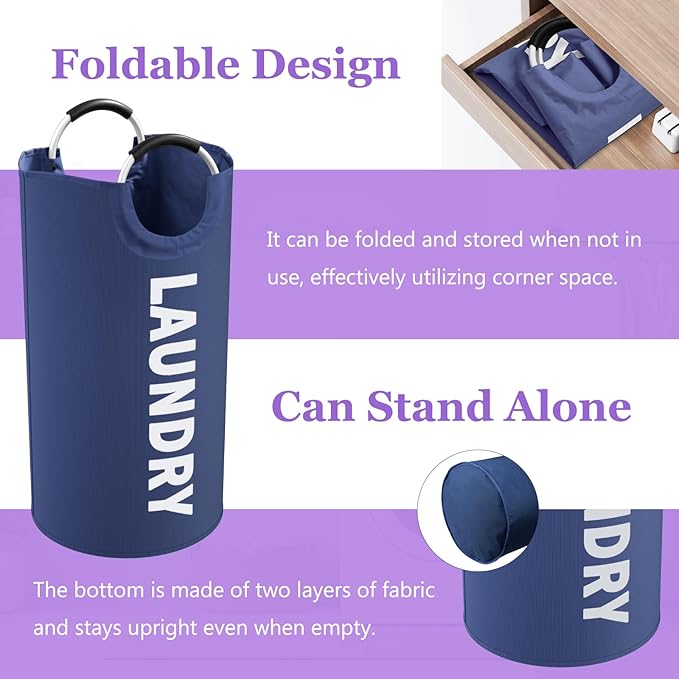 2Pcs 95L Collapsible Laundry Basket