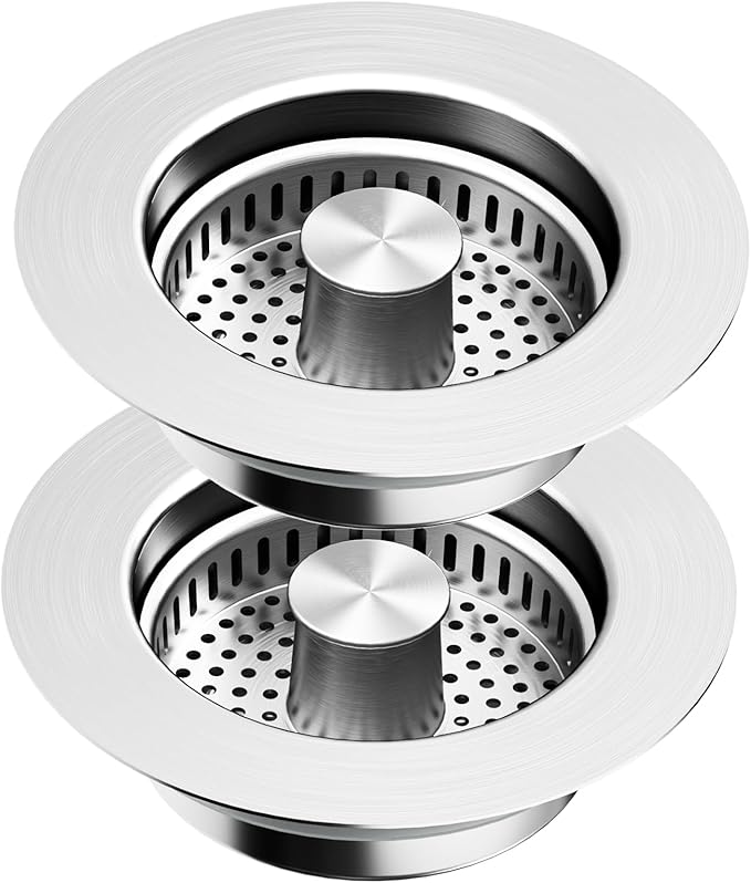 2 Pack Kitchen Sink Drain Strainer & Stopper