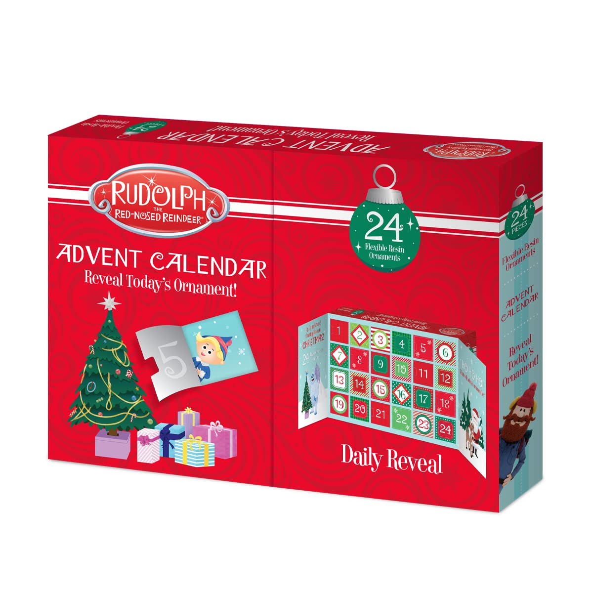Old World Christmas Rudolph Advent Calendar, 24 Mini Resin Ornaments Featuring Rudolph and Friends, Christmas Countdown for Kids, Child-Safe and Durable, Collectible Holiday Décor