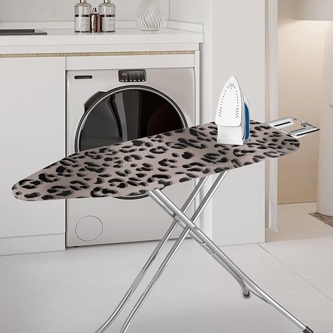 Black Leopard Print Ironing Board Pad and Cover Standard Ironing Board Cover