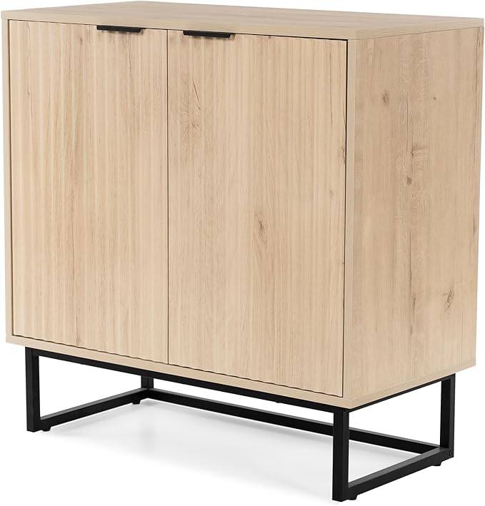 EYYTHUNG Fluted Cabinet with Storage, Sideboard Buffet Cabinet with Adjustable