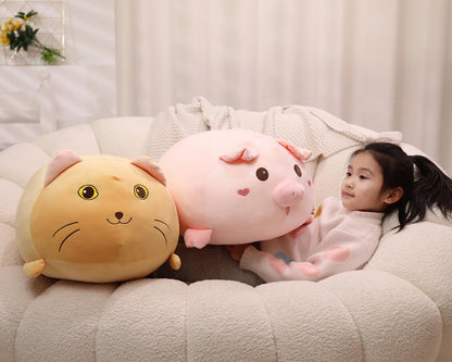 YESGIRL 20.5 inch Super Soft Pig Plush Pillow, Adorable Stuffed Animal Toy, Chubby Kawaii Pig Plushie for Boys Girls, Cute Room Decor Fat Animals Pillow, Kids Gifts for Birthday,Valentine,Christmas