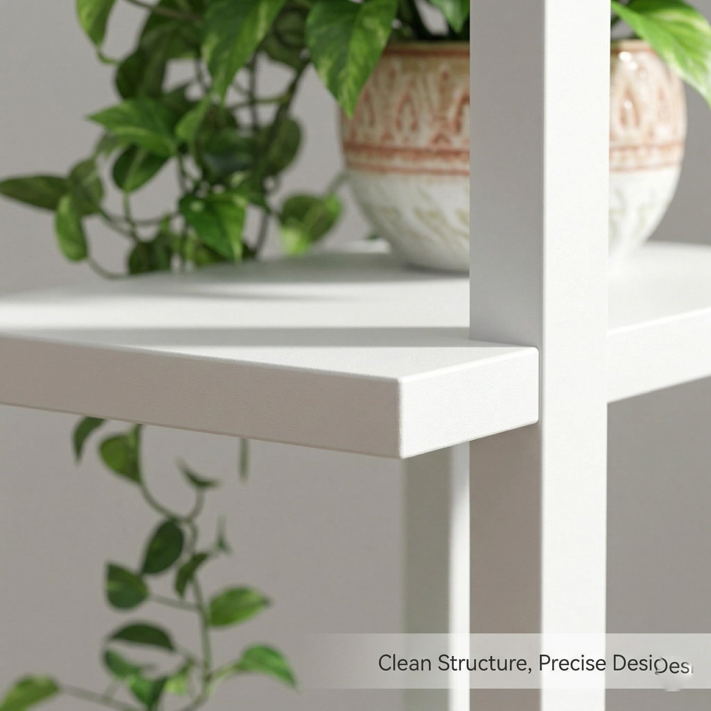 Kikbo 4-Tier Plant Stand Indoor, Tall Metal Plant Shelf for Multiple Plants, Corner Flower Pot Stand for Living Room, Balcony, Bedroom, Space Saving Plant Rack, White