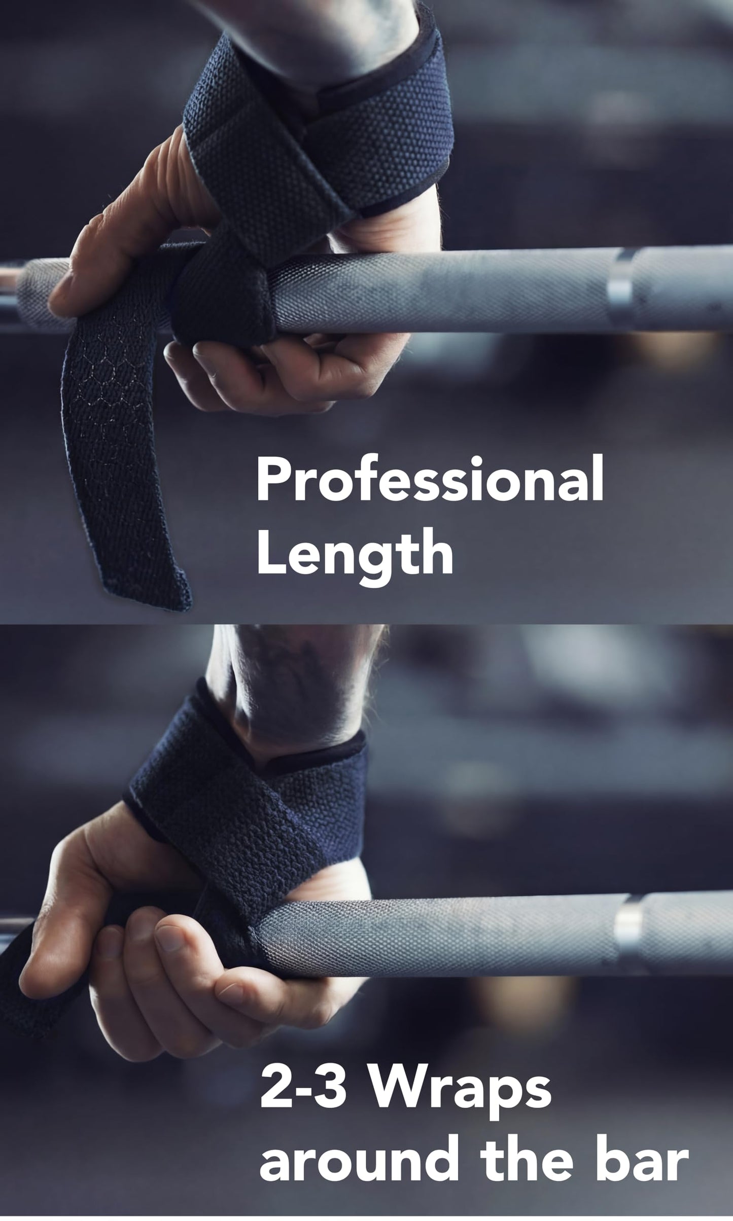 Fitgriff® Lifting Wrist Straps for Weightlifting, Gym, Deadlift, Workout (Made of Premium Cotton & Padded) - Men & Women (Standard, Navy Blue (Silicone-Grip))