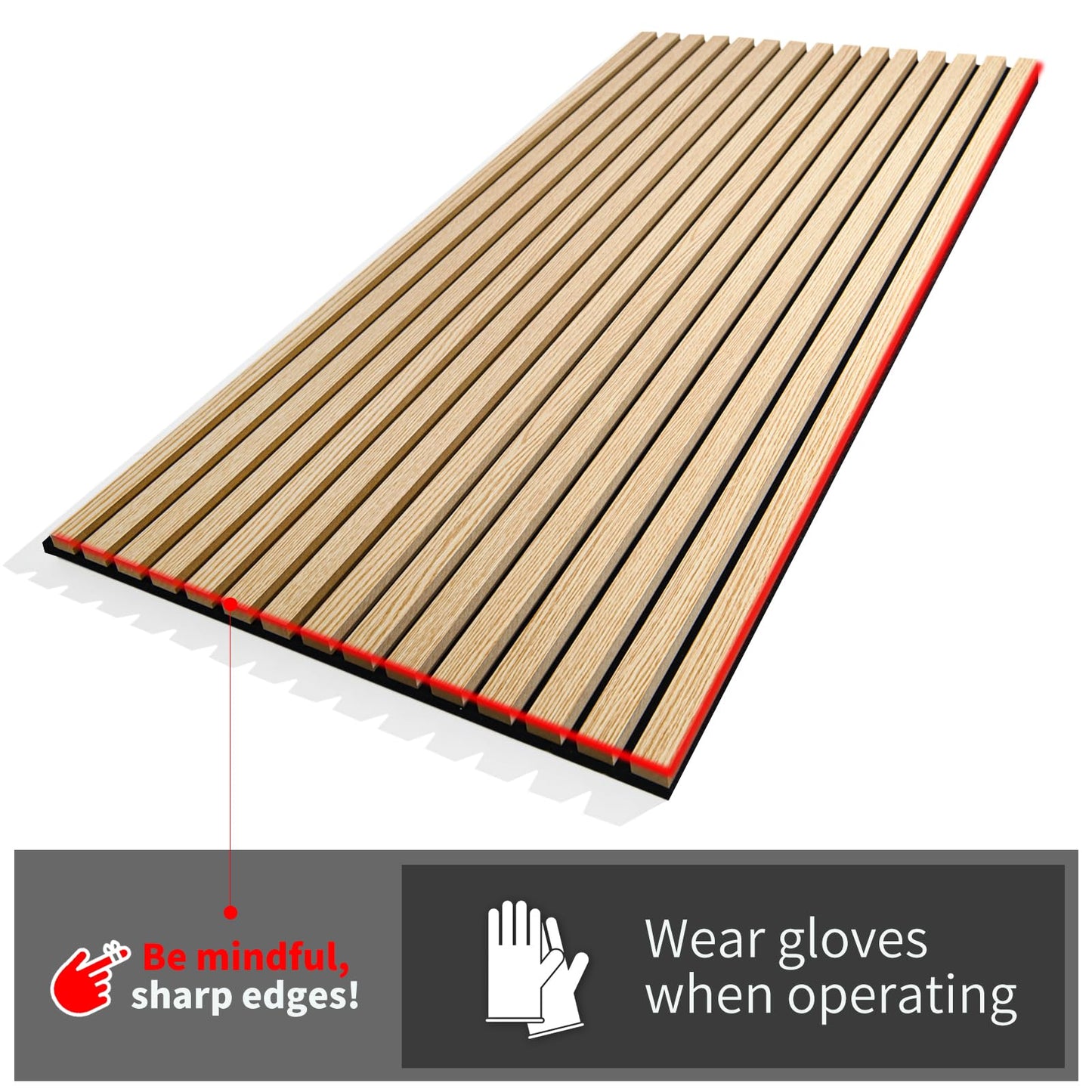 Art3d 4-Piece Wood Slat Acoustic Panels for Stylish Decor and Noise Reduction, 3D Textured Panel for Ceiling and Wall, Brushed Silver