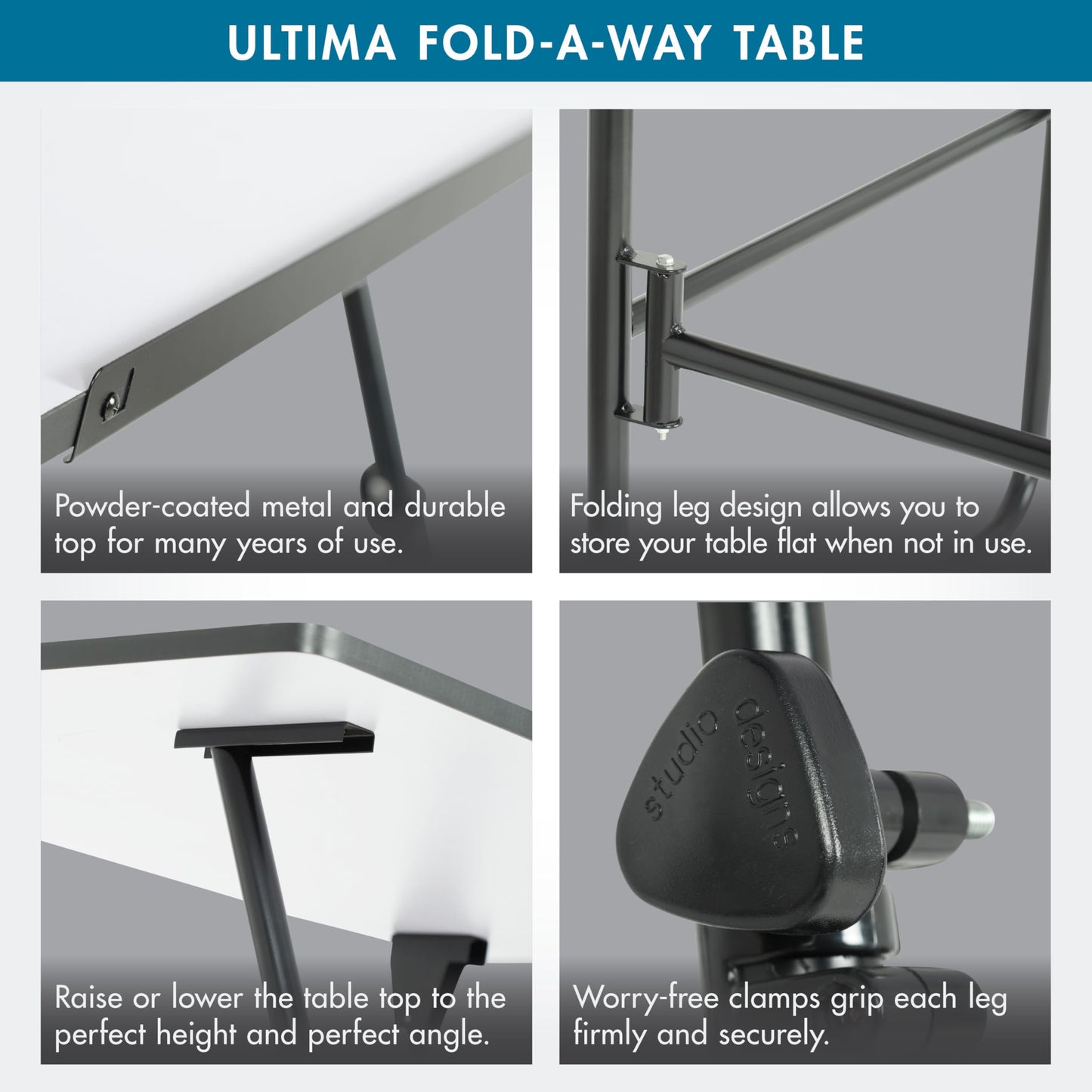 Studio Designs 19652 Ultima Fold A Way Table, Black